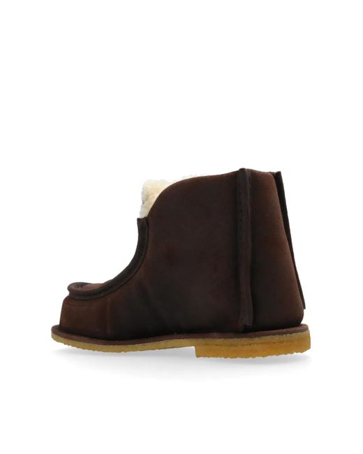 J.W. Anderson Black Shearling-Lined Suede Boots
