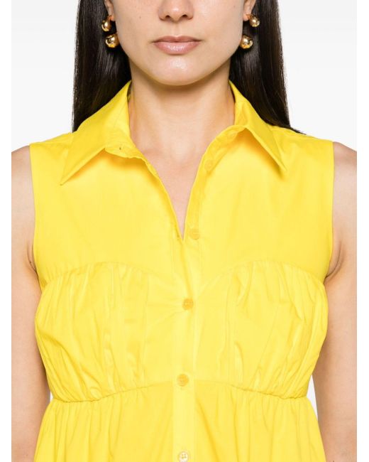 Patrizia Pepe Yellow Sleeveless Maxi Shirt Dress
