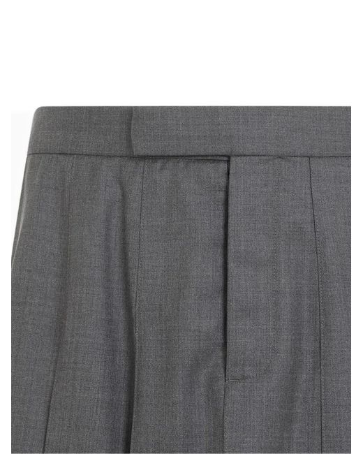 Thom Browne Gray Twill Midi Skirt