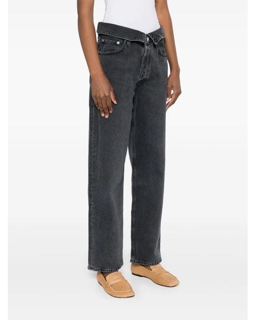 Agolde Gray Echo Tapered Jeans