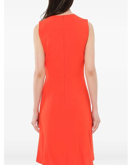 Givenchy Red Sleeveless Asymmetric Hem Midi Dress