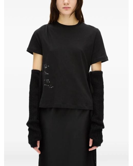 Ann Demeulemeester Black Mea Rib-Knit Gauntlets