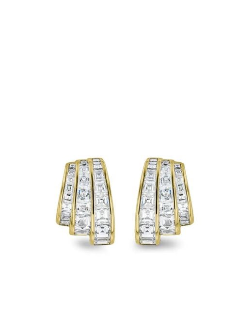 Pragnell 18Kt Geelgouden Manhattan Oorbellen Met Diamant in het White