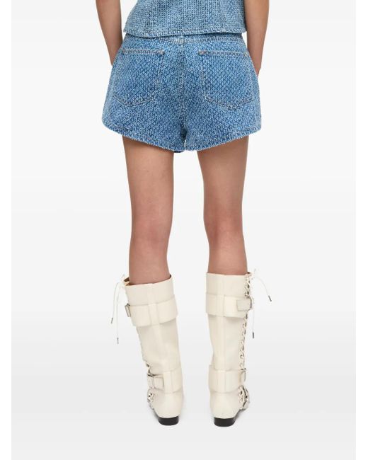 Ganni Blue Logo Patch Shorts