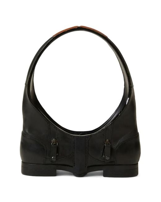 Eden Ten Black Bootbag Heel-Detail Leather Tote Bag