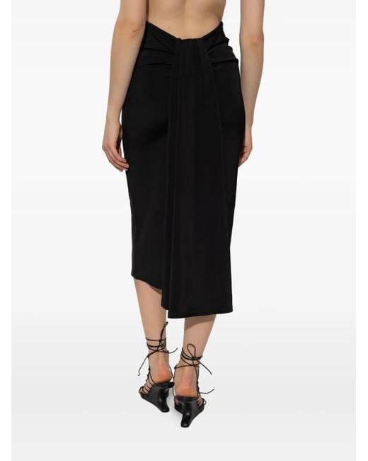 Jacquemus Black Draped Mid-Length Skirt