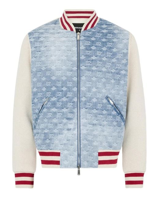 DSquared² Blue Off Denim Cotton Pullover for men