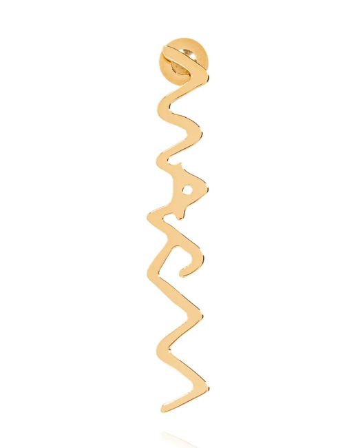 Marni Metallic Logo Drop Earrings