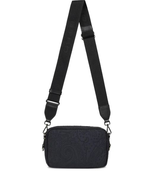 Etro Black Small Nylon Jacquard Camera Case for men