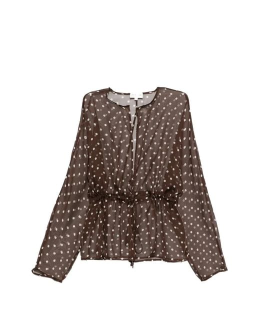 Blusa Con Motivo De Lunares P.A.R.O.S.H. de color Brown