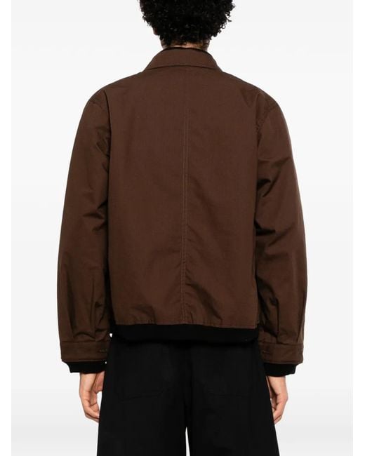 Sacai Brown Layered Button-Fastening Jacket for men