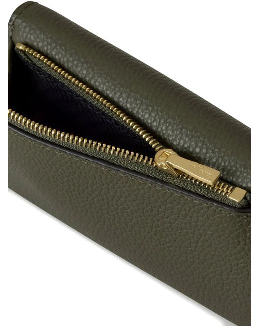Mulberry Gray Juniper Button Zip Wallet