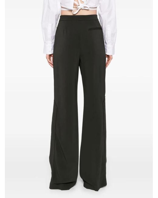 Elie Saab Black Embroidered Cady Pants