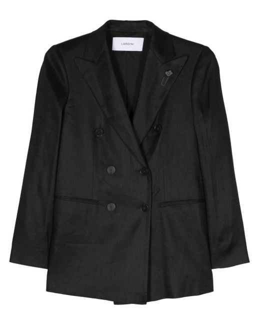 Textured double-breasted blazer Lardini en coloris Black