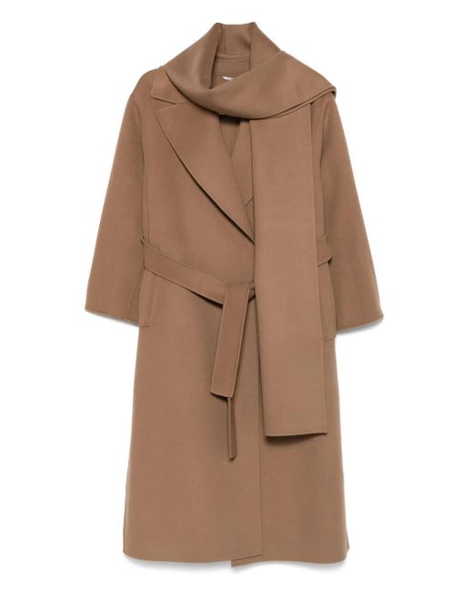 Abrigo cruzado con cinturón Max Mara de color Brown