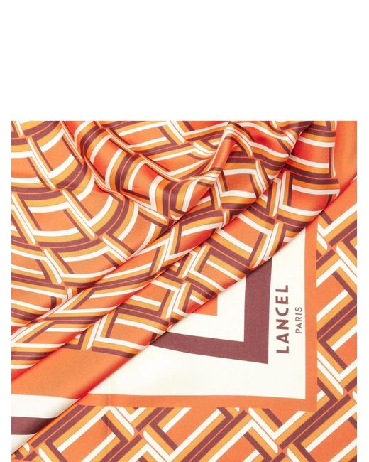 Lancel Orange Écharpe Monogramme