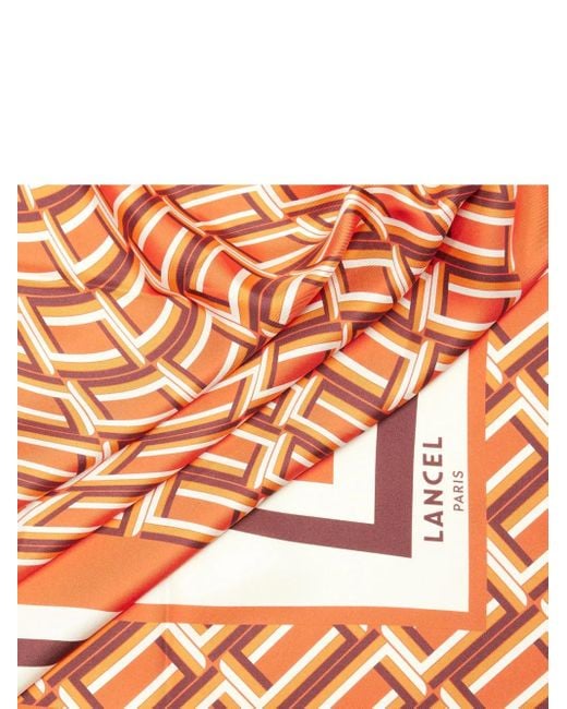 Lancel Orange Écharpe Monogramme
