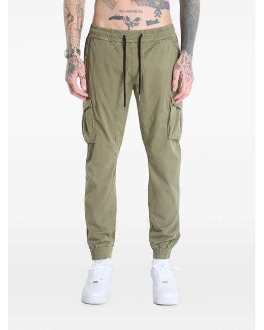 Alpha Industries Green Cotton-Twill Cargo Pants for men