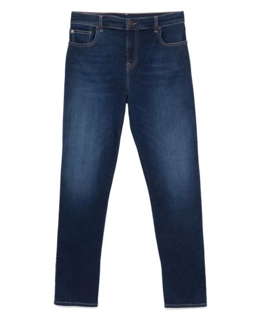 Emporio Armani Blue Skinny Denim Cotton Jeans