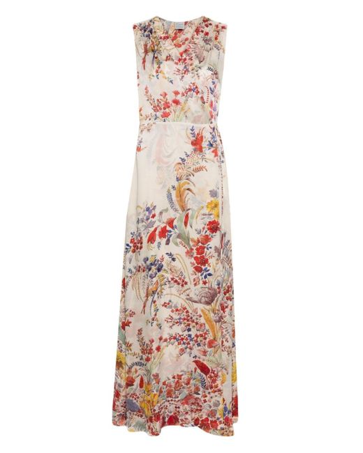 Carine Gilson White Beautiful Garden-print Dress