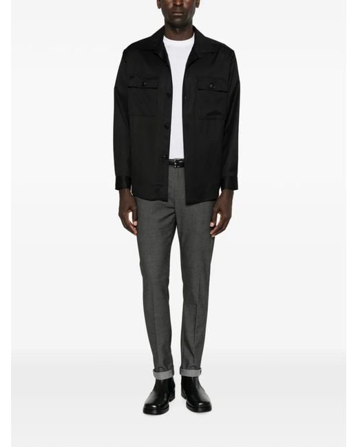 Boss Black Virgin Wool Flap-Pocket Jacket for men