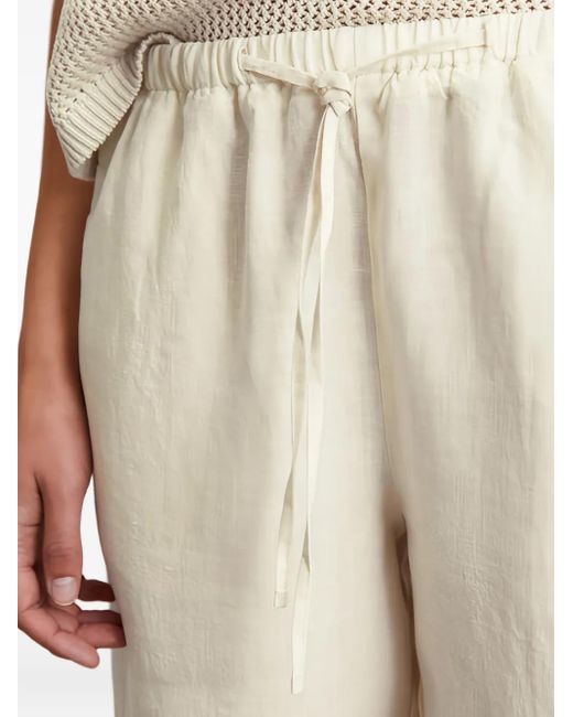 Marc O' Polo White Drawstring-Waist Trousers
