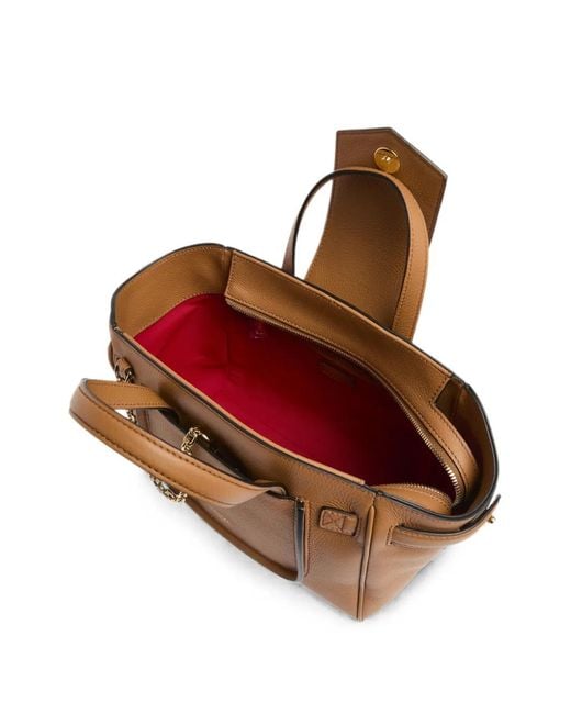 Lancel Brown Small Thea Grained Handbag