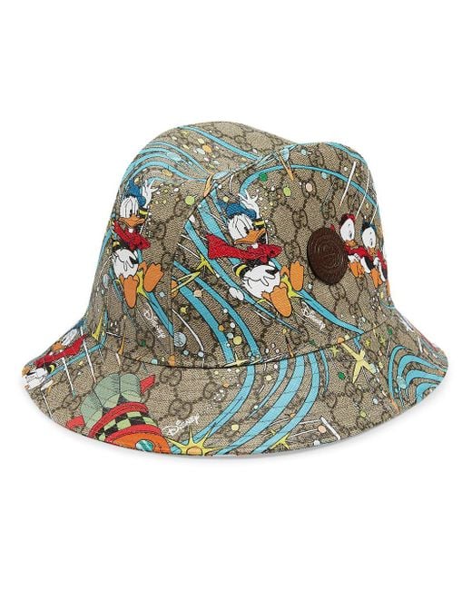 Sombrero fedora con motivo de El Pato Donald de x Disney Gucci de hombre de color Multicolor