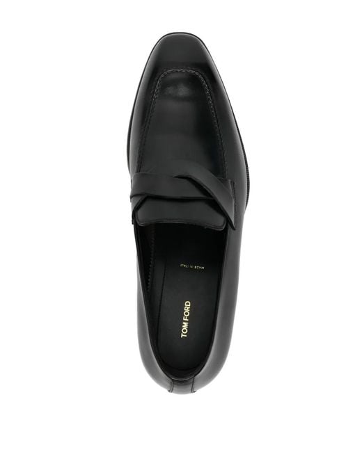 Tom Ford Black Leather Loafers for men
