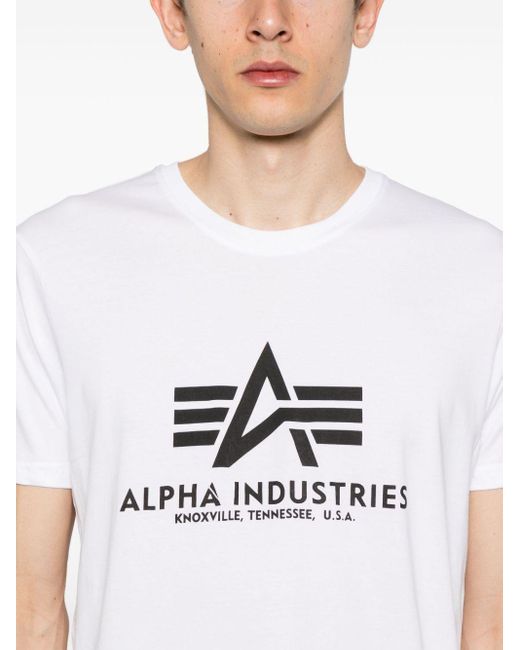 T-shirt con stampa di Alpha Industries in White da Uomo