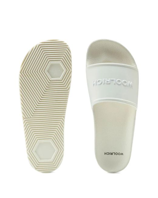 Woolrich White Logo-Embossed Flip Flops