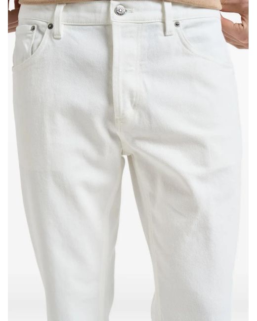 Dondup White Jean À Passants De Ceinture for men