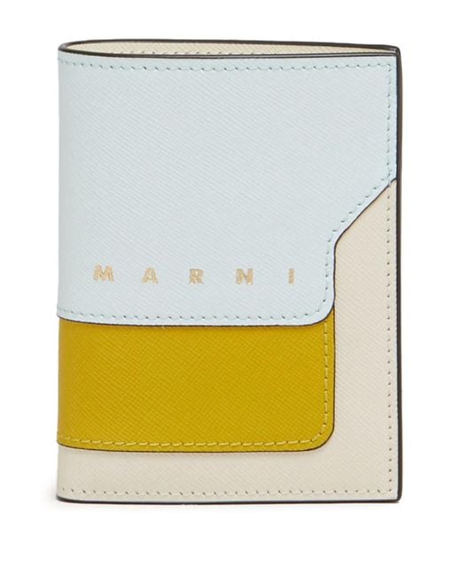 Marni Leren Portemonnee in het Yellow
