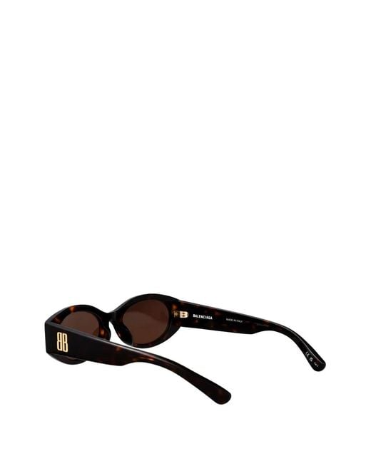 Balenciaga Brown Geometric-Frame Sunglasses