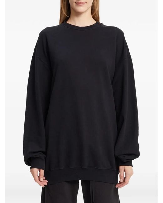 Ann Demeulemeester Black Slogan-Print Brushed Sweatshirt