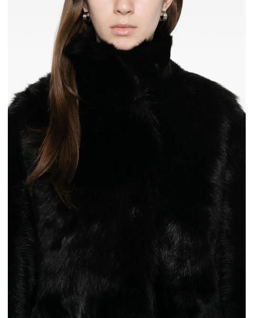 Totême Black Silky Shearling Jacket