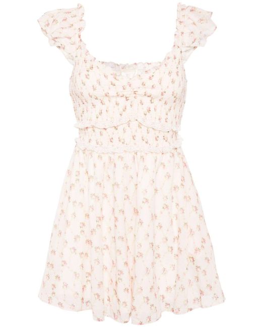 LoveShackFancy Natural Sunshine Floral-print Cotton Dress