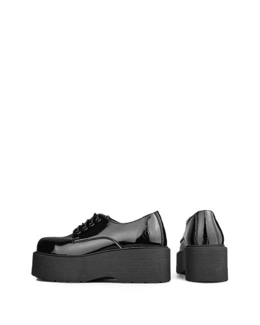 Altercore Black Patent-Finish Platform Shoes