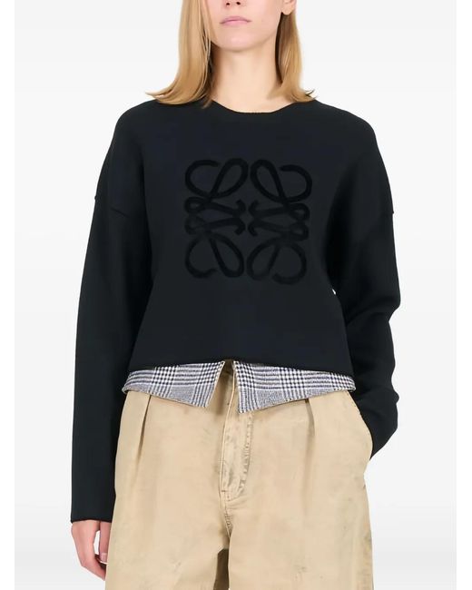 Loewe Black Pullover Mit Anagram-Logo