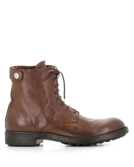 Officine Creative Brown Leather Ankle Boots