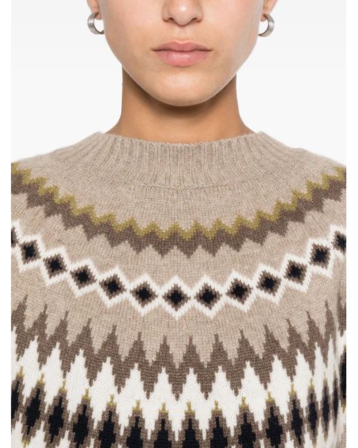 Jersey con motivo de punto Fair Isle y cuello redondo Be You de color Natural