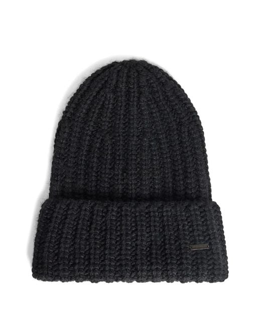 DSquared² Black Après Ski Ribbed Chunky-Knit Wool Beanie for men