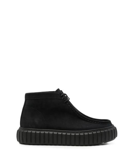 SERGIO MORETTI FIRENZE Black Lace-Up Desert Boots