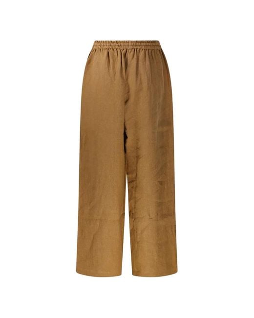 Into The East Natural Drawstring Wide-Leg Trousers