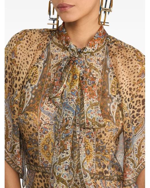 Etro Natural Animal Print Dress