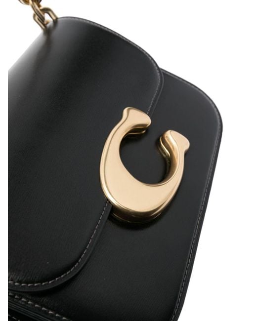 COACH Black Idol Logo-plaque Leather Shoulder Bag