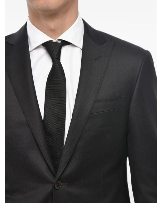 Corneliani Black Academy Peak-Lapel Jacket for men