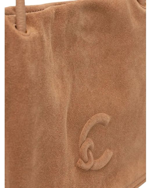Coccinelle Brown Embossed-Logo Tote Bag
