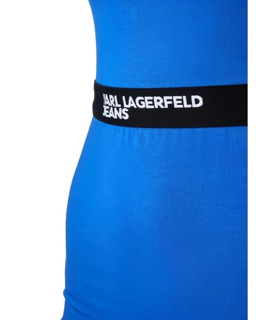 Karl Lagerfeld Blue Long-Sleeve Mini Dress