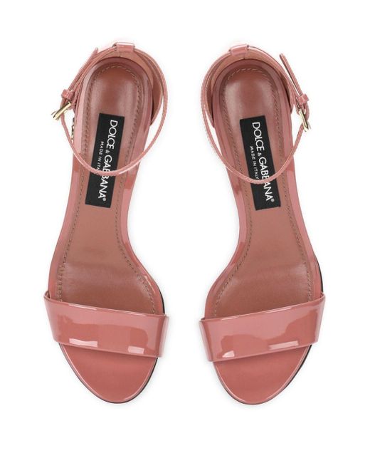 Dolce & Gabbana Pink DG Sandalen aus Lackleder